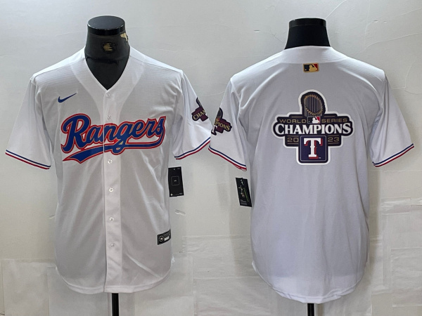 Men's Texas Rangers Team Big Logo White 2024 Gold Collection Cool Base Stitched Baseball Jersey